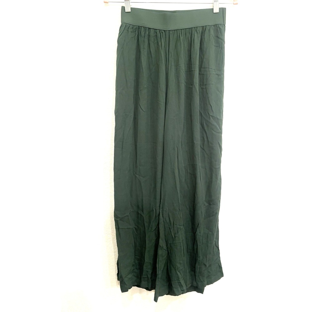 NEW Pull on Wide Leg Pants Small Green‎ Comfy Casual Resortwear Agnes & Dora